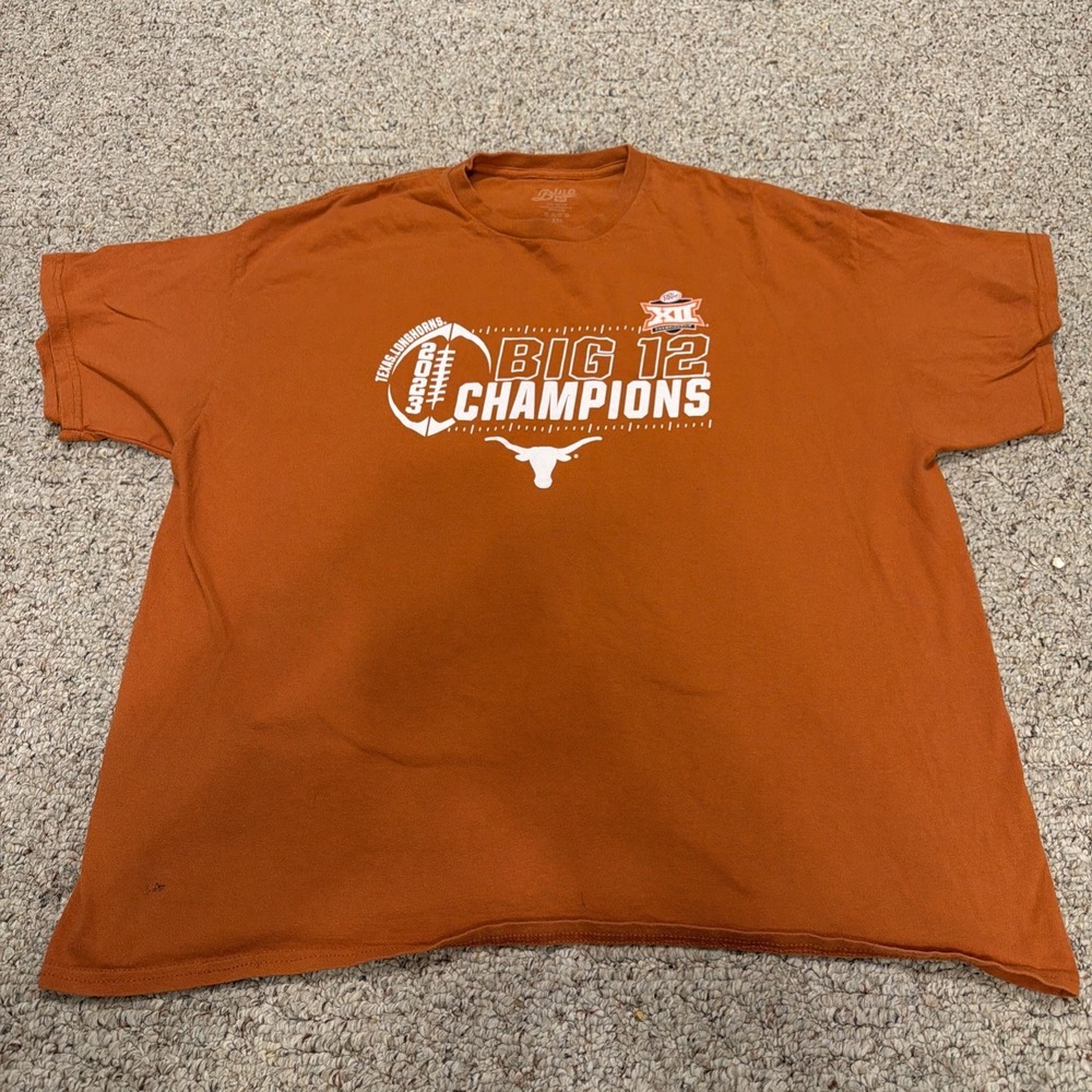 Texas Longhorns Shirt Mens 2XL Orange NCAA Football Big 12 Champions 2023 Blue84